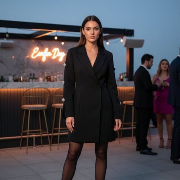 NWT Elliatt Lois Blazer Mini Dress in Black - Picture 1 of 6